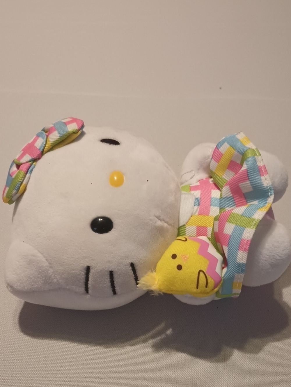 Ty Sanrio Hello Kitty Plush in White with Pink, Blue & Yellow Accents - Picture 6 of 6